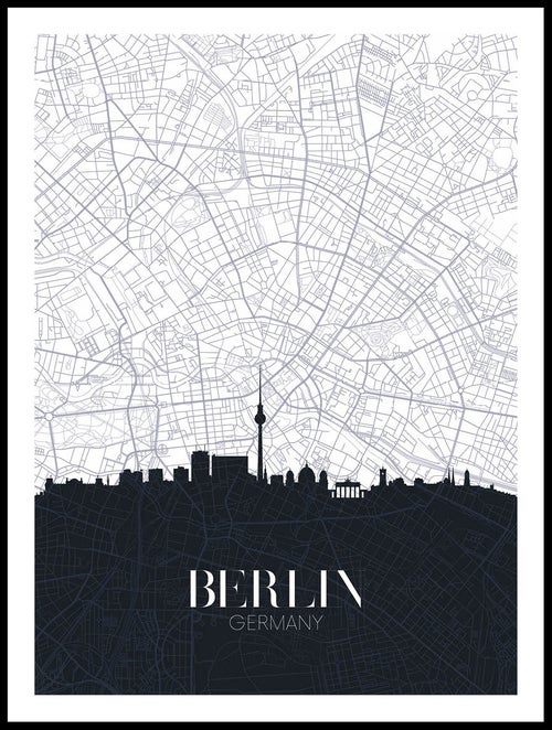 Kort Over Berlin Poster -